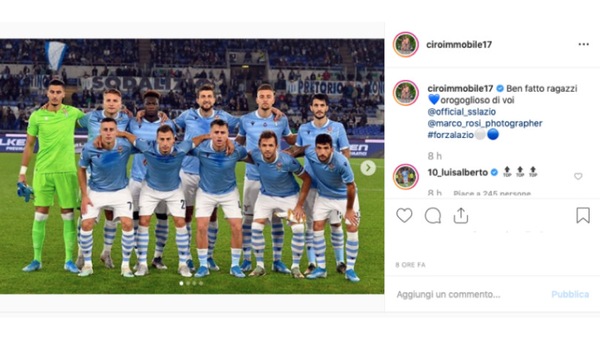 Lazio, Immobile: "Ben fatto ragazzi, orgoglioso di voi"
