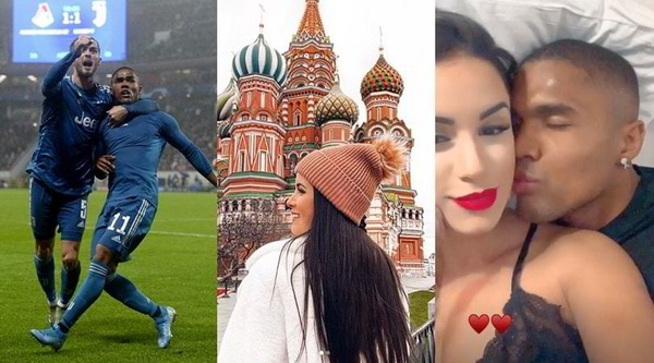 Douglas Costa e Nathália, bacio dopo il gol alla Lokomotiv