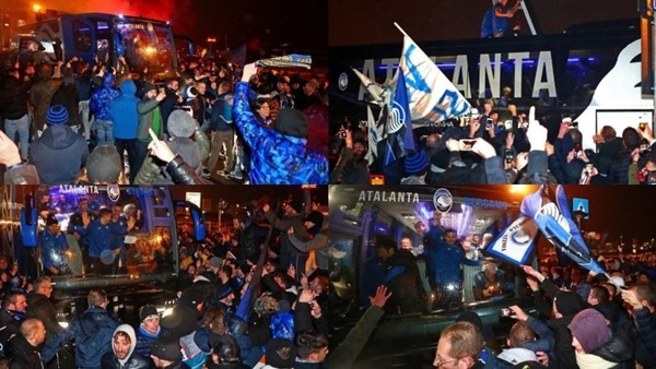 Atalanta, notte magica di Champions League: tifosi in festa a Orio