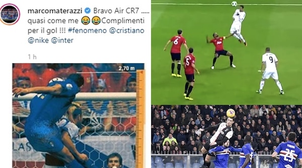 Materazzi: "Bravo Air CR7, quasi come me!". Ma Ronaldo ha fatto meglio