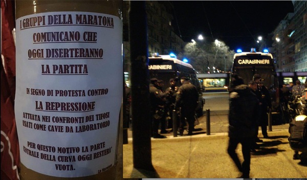 Toro, la protesta dei tifosi. Mezza Maratona resta vuota: ecco il manifesto