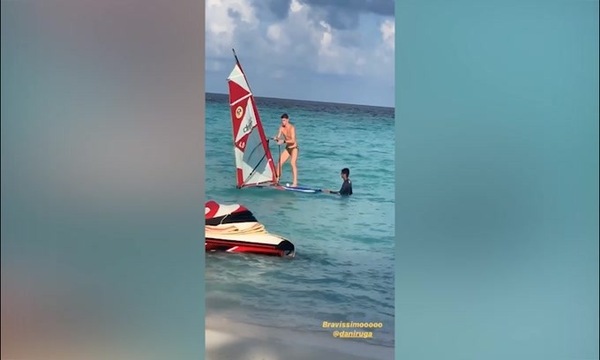 Rugani, che rischio sulla tavola da Surf!