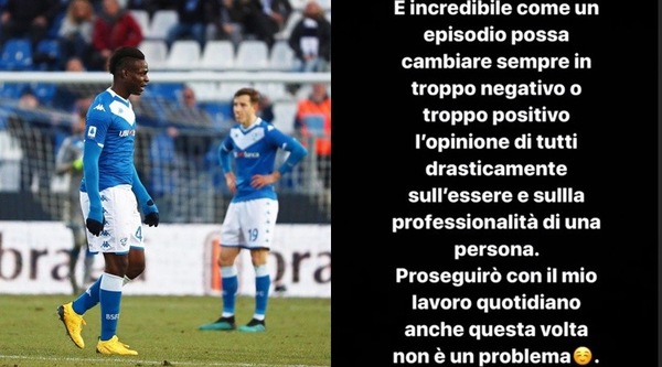 Balotelli, sfogo social: "Continuate a giudicarmi come volete"