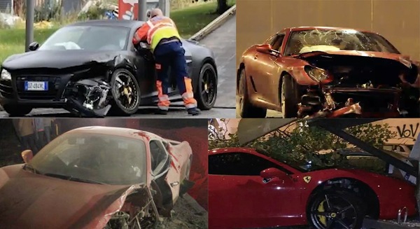 Auto distrutte dai calciatori: la top 10 dei peggiori incidenti