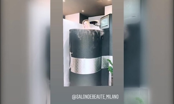 Wanda Nara in forma con la criosauna