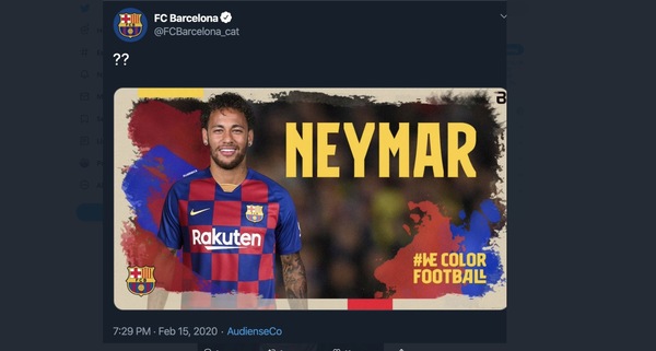 Barcellona, tweet clamoroso su Neymar. Poi la spiegazione