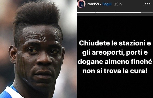 Coronavirus, Balotelli polemico: "Come una guerra. Quando chiuderete tutto?"