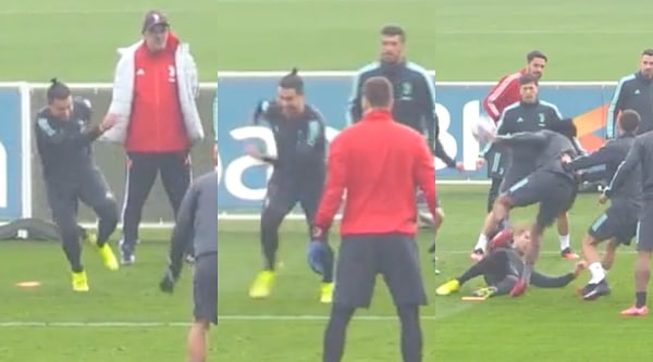 Incredibile Juve, Ronaldo battuto al torello dal cucchiaio di Cuadrado