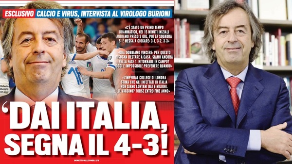 Roberto Burioni: “Così cambierà il calcio”