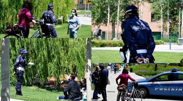 Coronavirus, parchi pieni a Milano: controlli della polizia