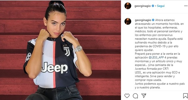 Juve, Georgina contro il Coronavirus: maglia di Ronaldo all'asta