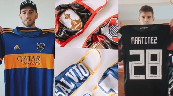 Le maglie di Boca Juniors e River Plate si trasformano in mascherine