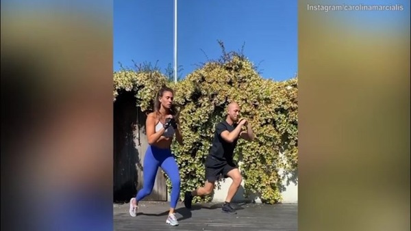 Allenamento sotto il sole per Carolina Marcialis