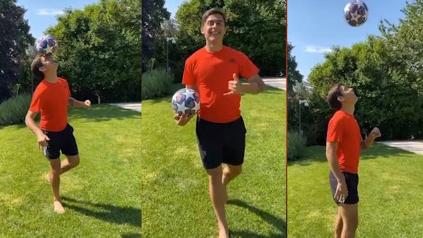 Juve, Dybala si prepara alla ripresa con palleggi e magie in giardino