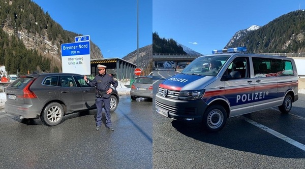Coronavirus, la polizia austriaca al Brennero: controlli serrati