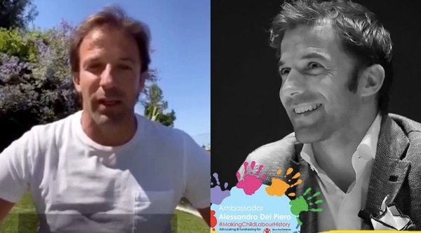 Del Piero, challenge di palleggi per Save the Children