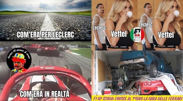 Leclerc contro Vettel: il disastro Ferrari visto dai social
