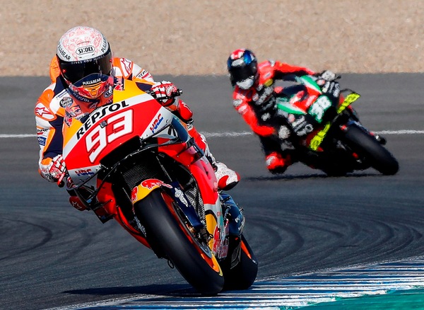MotoGp Spagna: Marquez più veloce nel Warm Up, Rossi decimo