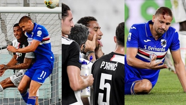 Danilo-Ramirez, scontro col sangue in Juve-Sampdoria
