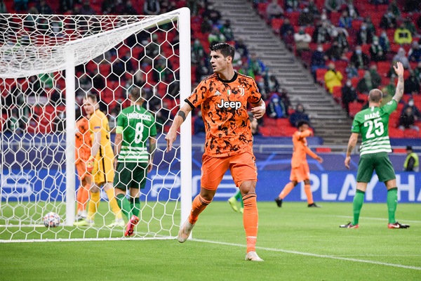 Juventus-Ferencvaros 1-0 dopo 45': Morata gol, CR7 sbaglia a porta vuota