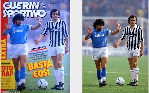 Maradona: la storia di quella foto con Platini (che oggi è il poster di Tuttosport)