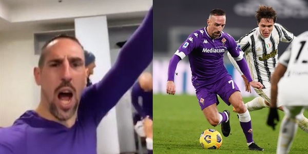 Juve-Fiorentina, Ribery anima della festa nello spogliatoio dello Stadium