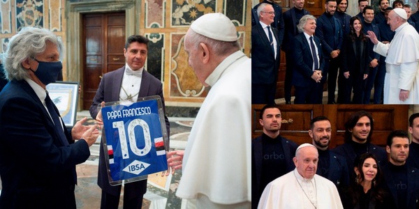 Sampdoria in visita dal Papa: le immagini dell'incontro