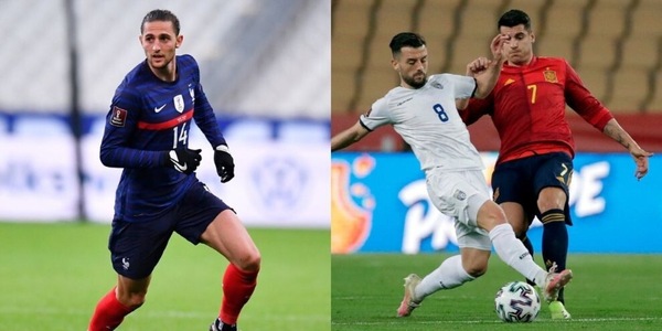 Rabiot illumina la Francia, Morata ok con la Spagna. Crollo Germania