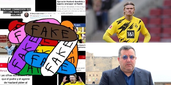 Haaland-Barcellona, Raiola nega i 70 milioni di commissioni: "Fake"