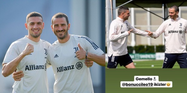 Juve, Demiral scherza con Bonucci: "Gemello Top"