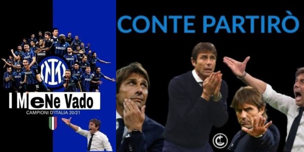 Inter, Conte va via e scatena l'ironia social: "Il fuggitivo"