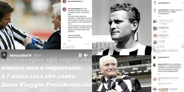 Boniperti, i messaggi social dal mondo Juve