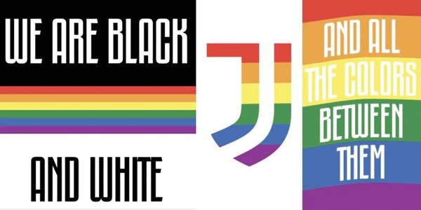 La Juve e il logo arcobaleno: "Siamo bianconeri e tutti i colori tra di loro"