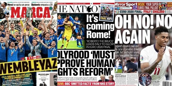Italia campione d'Europa: la reazione della stampa inglese ed estera