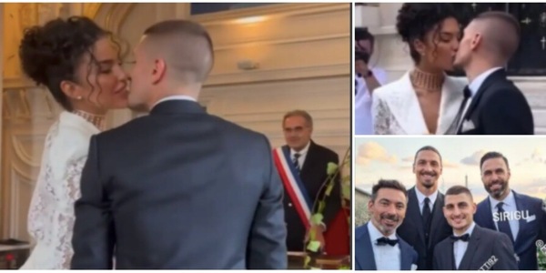Verratti, il gol più bello: si sposa con Jessica. Anche Ibra tra gli invitati
