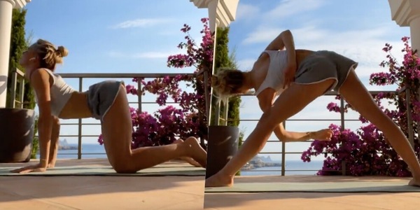 La fidanzata di De Ligt fa yoga e i social si scatenano