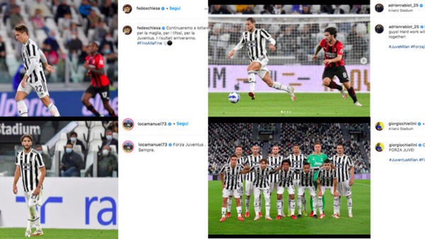 Juve, i giocatori sui social dopo il Milan: "Continuiamo a lottare"