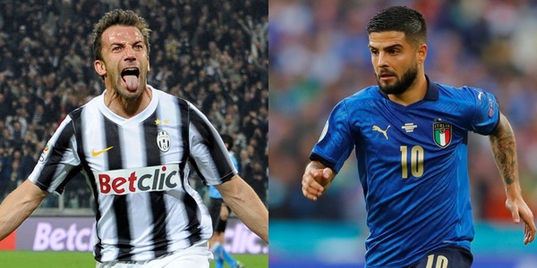 Del Piero strizza l'occhio a Insigne sul tiro a giro: la sua reazione
