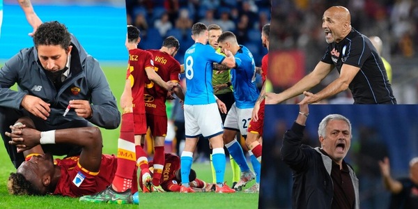 Roma-Napoli una battaglia: espulsi Mourinho e Spalletti
