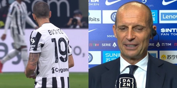 Allegri e il retroscena sul bigliettino a Bonucci durante Inter-Juve