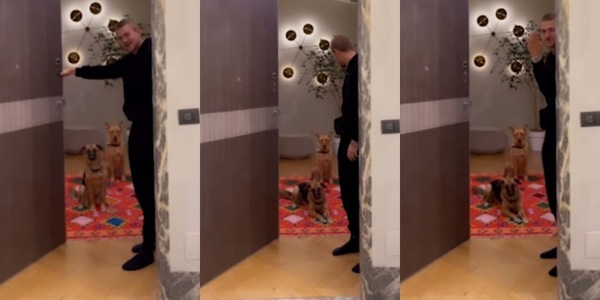 De Ligt e i cani salutano Anne