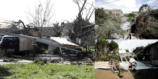 Tromba d'aria a Modica, alberi sdradicati e case distrutte