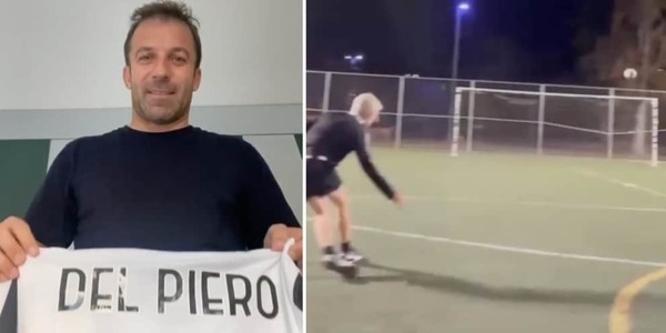 Alex Del Piero, il figlio Tobias incanta: il calcio di punizione è nel Dna
