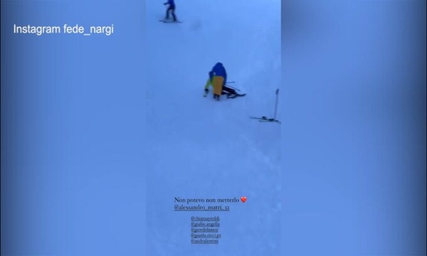 Matri, che caduta sulla pista da sci