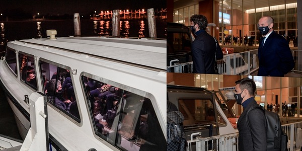 La Juve è arrivata Venezia: viaggio in vaporetto per raggiungere l'hotel