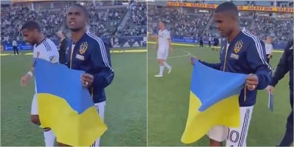 Juve, Douglas Costa con la bandiera ucraina all'esordio con i Galaxy