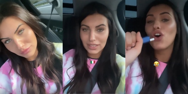 Carolina Stramare..cantante in auto!