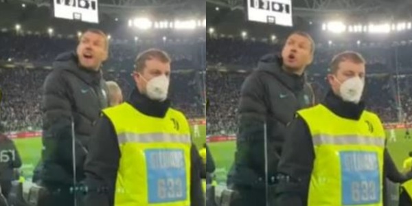 Dzeko furioso con un tifoso della Juve: il battibecco allo Stadium