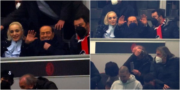 C'è Berlusconi in tribuna a S.Siro: con lui la compagna Marta e Salvini