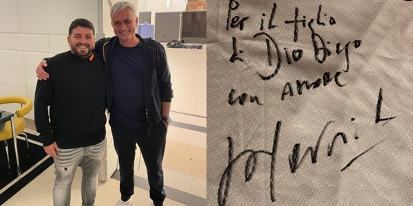 Maradona jr riceve la visita di Mourinho: "Tu amico vero di papà"
